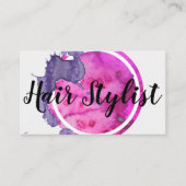 Carte De Visite aquarelle de coiffeur (Devant)