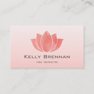 Carte De Visite Aquarelle de corail Lotus Yoga Reiki Photo
