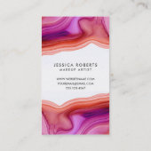 Carte De Visite Aquarelle de corail rose Artiste de maquillage (Dos)