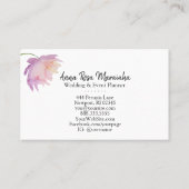 Carte De Visite *~* Aquarelle de couleur rose florale du lavande (Dos)