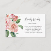 Carte De Visite Aquarelle de crème et de Rose (Dos)
