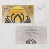 Carte De Visite Aquarelle de fleur de Lotus d'instructeur de yoga (Devant / Derrière)