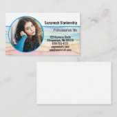 Carte De Visite Aquarelle de garde d'enfants photo personnalisée (Devant / Derrière)