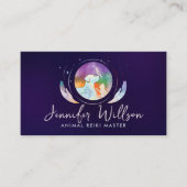 Carte De Visite Aquarelle de guérison animale Reiki (Devant)