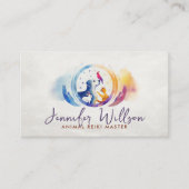 Carte De Visite Aquarelle de guérison animale Reiki (Devant)
