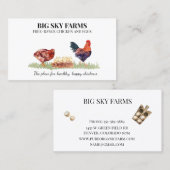 Carte De Visite Aquarelle de la ferme des oeufs de poulet (Devant / Derrière)