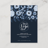 Carte De Visite Aquarelle de la marine Dusty Floral Merci client (Dos)