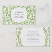 Carte De Visite Aquarelle de la vigne du jardin (Devant / Derrière)