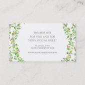 Carte De Visite Aquarelle de la vigne du jardin (Dos)