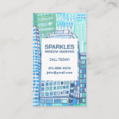 Carte De Visite Aquarelle de lavage de fenêtre commerciale (Devant)