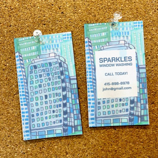 Carte De Visite Aquarelle de lavage de fenêtre commerciale