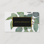 Carte De Visite Aquarelle de l'eucalyptus vert professionnel (Devant)