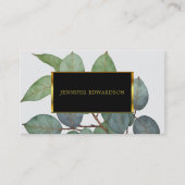 Carte De Visite Aquarelle de l'eucalyptus vert professionnel (Devant)