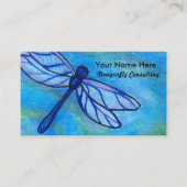 Carte De Visite Aquarelle de libellule bleue créative (Devant)
