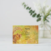 Carte De Visite Aquarelle de l'Imaginaire FAIRY et GRIFFIN Jaune (Debout devant)