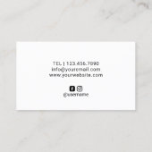 Carte De Visite Aquarelle de logo de graine de stylo d'auteur de (Dos)