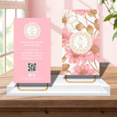 Carte De Visite Aquarelle de luxe floral monogramme