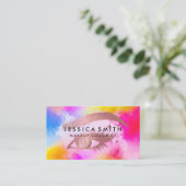 Carte De Visite Aquarelle de maquillage | Beauté Oeil Lashes (Debout devant)