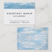Carte De Visite Aquarelle de nuages de blanc de bleu de ciel et (Devant / Derrière)