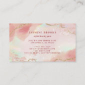 Carte De Visite Aquarelle de Parties scintillant rose et or (Dos)