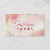 Carte De Visite Aquarelle de Parties scintillant rose et or (Devant)