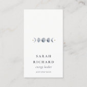 Carte De Visite Aquarelle de phase de lune céleste grise simple (Devant)