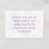 Carte De Visite Aquarelle de pieuvre mignonne Registre bébé (Dos)