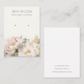 Carte De Visite Aquarelle de pivoine florale 2 oreilles écran (Devant / Derrière)