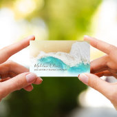 Carte De Visite Aquarelle de plage côtière moderne professionnelle