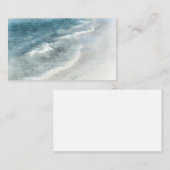Carte De Visite Aquarelle de plage - Vagues Turquoises de bleu fon (Devant / Derrière)