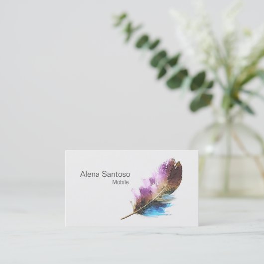 Carte De Visite Aquarelle de plume (Debout devant)