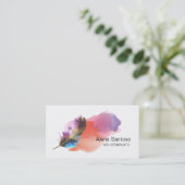 Carte De Visite Aquarelle de plumes (Debout devant)