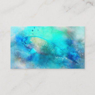 Carte De Visite Aquarelle de poisson tropical hawaïen - Poisson p