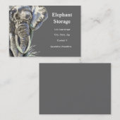 Carte De Visite Aquarelle de stockage des éléphants Art animal afr (Devant / Derrière)