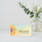 Carte De Visite Aquarelle de tournesol (Debout devant)