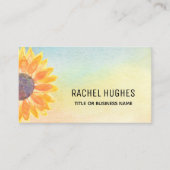 Carte De Visite Aquarelle de tournesol (Devant)