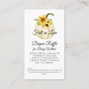 Carte De Visite Aquarelle de tournesol Citrouille de fleurs Raffin