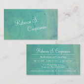 Carte De Visite Aquarelle de turquoise (Devant / Derrière)
