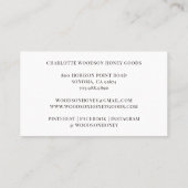 Carte De Visite Aquarelle de Whimsical Miel Bee Beekeeper (Dos)