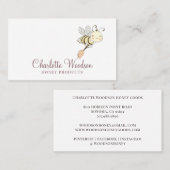 Carte De Visite Aquarelle de Whimsical Miel Bee Beekeeper (Devant / Derrière)