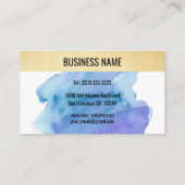 Carte De Visite Aquarelle décorée d'un monogramme professionnelle (Dos)