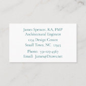 Carte De Visite Aquarelle d'encre bleue moderne (Dos)