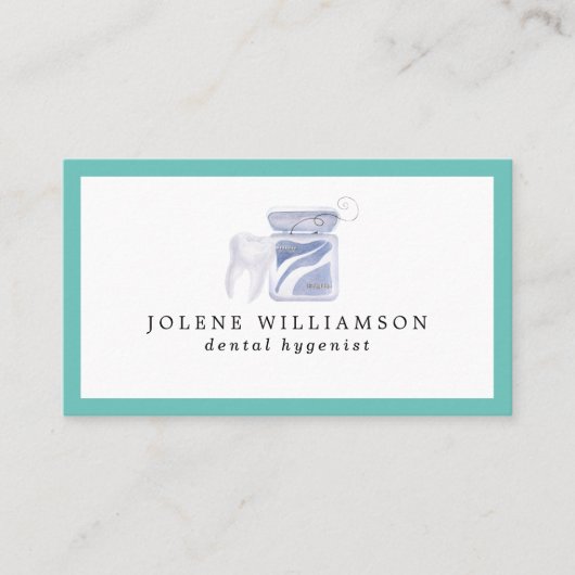 Carte De Visite Aquarelle Dentiste dentaire Hygiéniste dentaire (Devant)