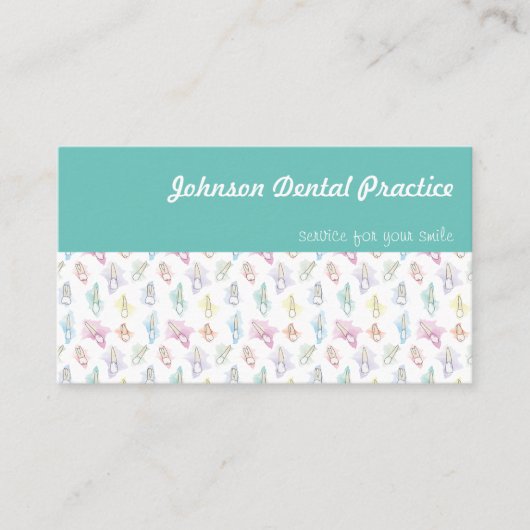 Carte De Visite Aquarelle Dents Pratique dentaire (Devant)