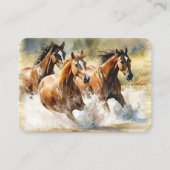 Carte De Visite Aquarelle des Chevaux sauvages (Devant)