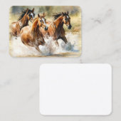 Carte De Visite Aquarelle des Chevaux sauvages (Devant / Derrière)