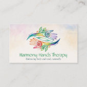 Carte De Visite Aquarelle des mains de guérison (Devant)