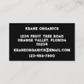 Carte De Visite Aquarelle des Oranges (Dos)