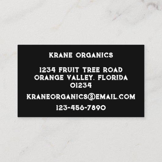 Carte De Visite Aquarelle des Oranges (Dos)