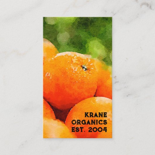 Carte De Visite Aquarelle des Oranges (Devant)
